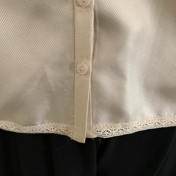 NWT Nine West Cream Printed Button Cami Silk Top - Picture 5 of 7